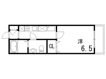 ソルジェンテ御影(1K/3階)の間取り写真