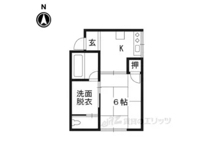 ハイツ豊園(1K/2階)の間取り写真