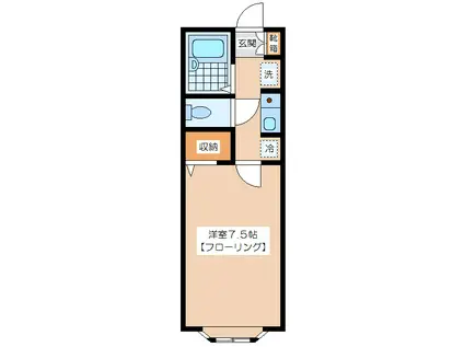 サンハイム(1K/1階)の間取り写真