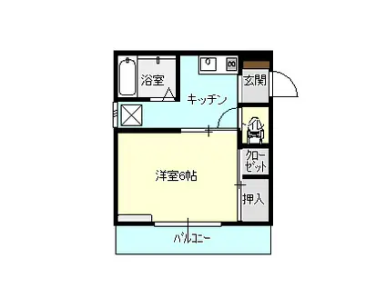 メイフラワー(1K/1階)の間取り写真