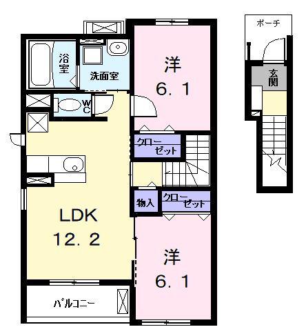 ファースト(2LDK/2階)の間取り写真