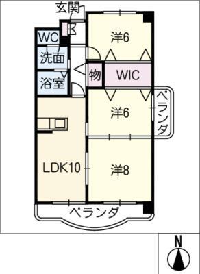 ヴィラマジョーレ(3LDK/3階)の間取り写真