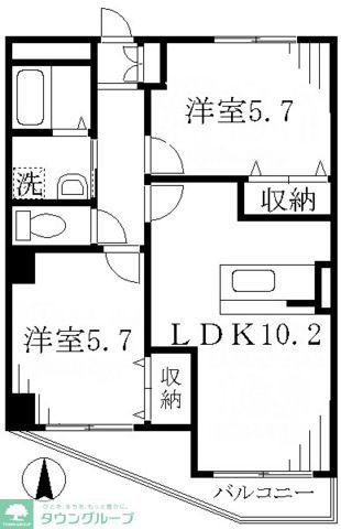 アビリアなごみ(2LDK/3階)の間取り写真
