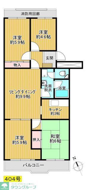 ヴェラハイツ春日部(4LDK/4階)の間取り写真