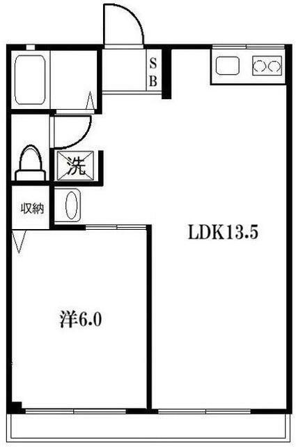 ロイヤルガーデン(1LDK/1階)の間取り写真