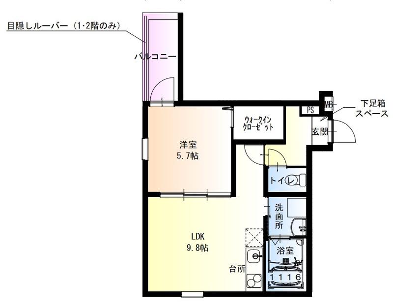 フジパレス高井田本通II番館(1LDK/1階)の間取り写真