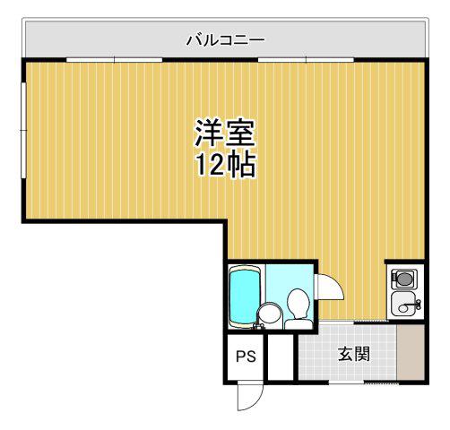 ラフォーレ甲子園(1K/4階)の間取り写真