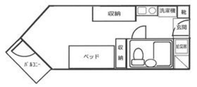 コスモヒルハウスA(ワンルーム/1階)の間取り写真