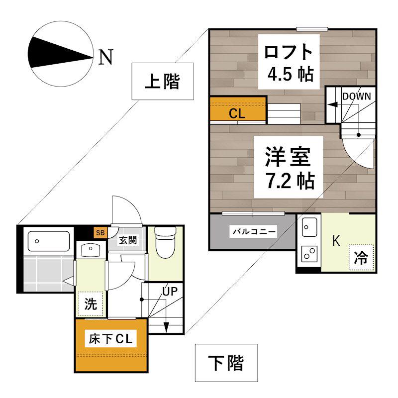 ADC京町RACO(1K/1階)の間取り写真