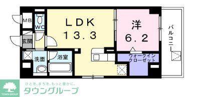 YS STATE 天王台(1LDK/3階)の間取り写真