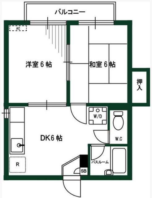 ABタウンパレス(2DK/3階)の間取り写真