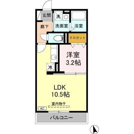 セゾントレビナ(1LDK/3階)の間取り写真