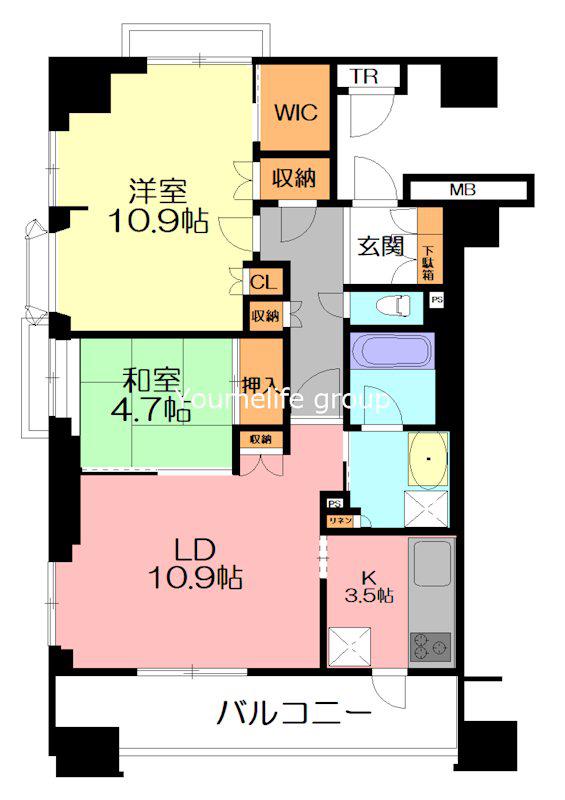 Dクラディア本厚木(2LDK/4階)の間取り写真