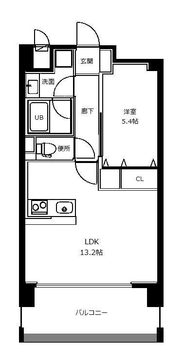 トライエスタ梅北(1LDK/4階)の間取り写真