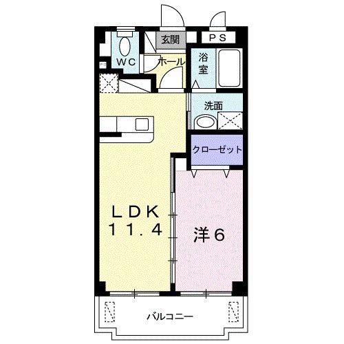 サニーカーサ(1LDK/1階)の間取り写真