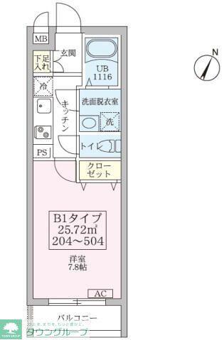 リブレスト篠崎(1K/4階)の間取り写真
