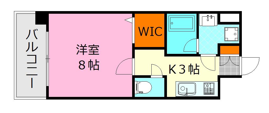 ラフェリア東観音(1K/7階)の間取り写真