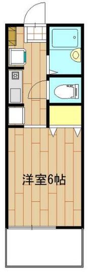 ニューパレス北里Ⅱ(1K/2階)の間取り写真