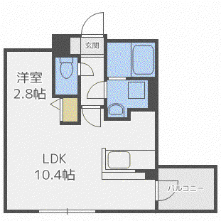 シャイニングドリーム山の手(1LDK/2階)の間取り写真