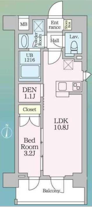 ルフォンリヴェント板橋西台(1LDK/4階)の間取り写真