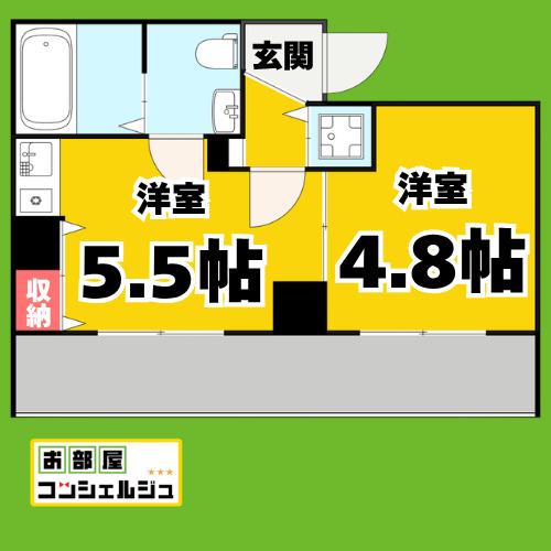 アーバンフラッツ新栄(1DK/14階)の間取り写真