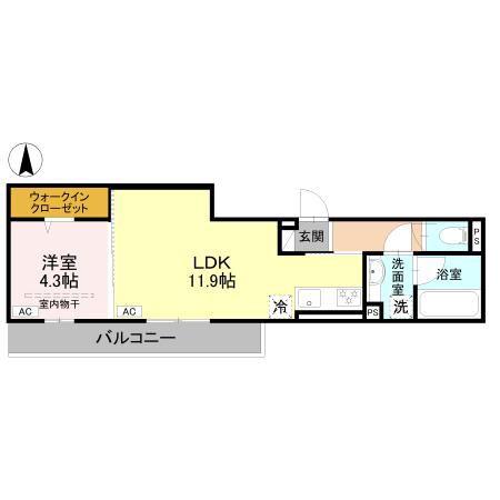 ドエルエミネンス達(1LDK/2階)の間取り写真