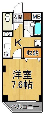 エクセレント宝塚東(1K/2階)の間取り写真