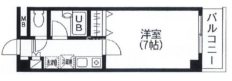ヴィラ神戸(1K/5階)の間取り写真