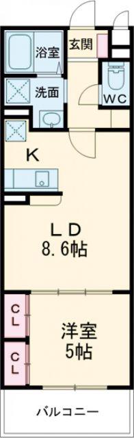 MISTRAL龍野町(1LDK/3階)の間取り写真