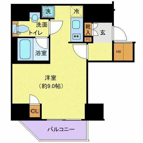 ディアレイシャス蒲田II(ワンルーム/2階)の間取り写真