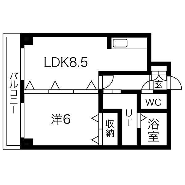ステイブルS17(1LDK/5階)の間取り写真