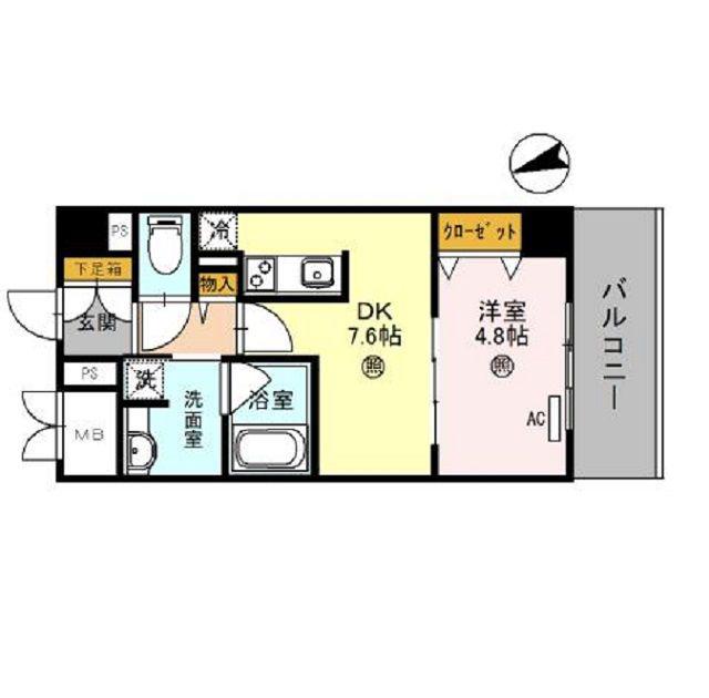 フォルテ福島(1LDK/3階)の間取り写真