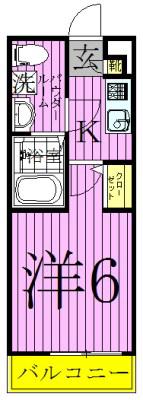 CREVISTA北千住(1K/1階)の間取り写真
