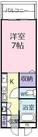 オーシャンI(1K/5階)の間取り写真