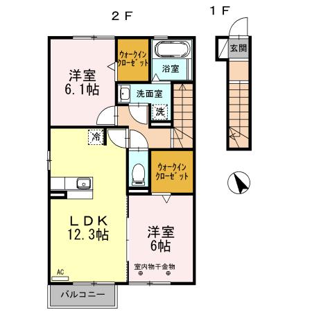 プライム(2LDK/2階)の間取り写真