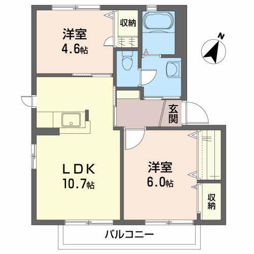 フェニックスC(2LDK/1階)の間取り写真