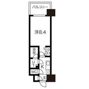 フローラル東別院(1K/7階)の間取り写真