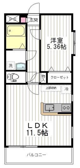 BRIOTERACCE仙台中山(1LDK/1階)の間取り写真