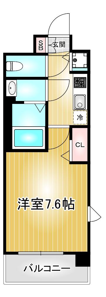 プレサンス久屋大通公園エアリー(1K/7階)の間取り写真