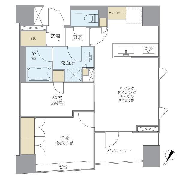 BRILLIA日本橋三越前(2LDK/6階)の間取り写真