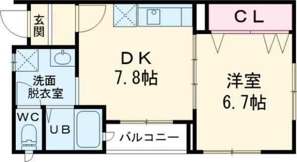 にゃんこハイツ(1DK/2階)の間取り写真