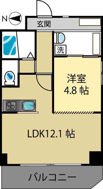 IR SOPHIA(1LDK/2階)の間取り写真
