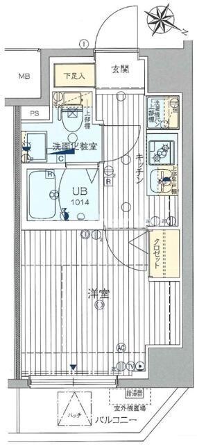 GROWS RESIDENCE横浜大通公園(1K/3階)の間取り写真