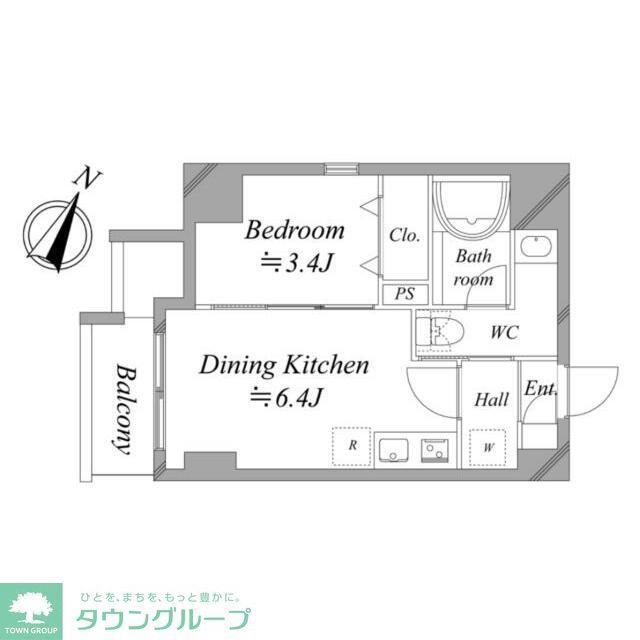 レジディア板橋本町プレイス(1DK/12階)の間取り写真