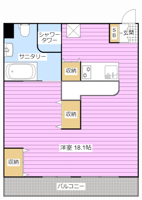 アルコ12(ワンルーム/2階)の間取り写真