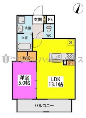ボヌールII(1LDK/1階)の間取り写真