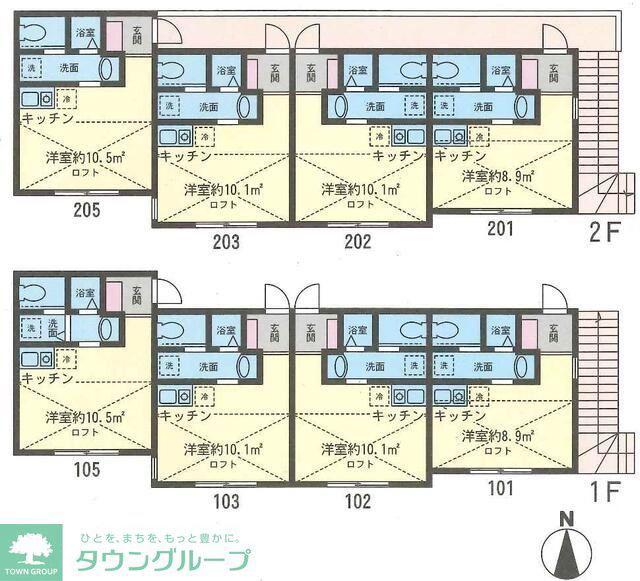フェリーチェ上反町B棟(ワンルーム/2階)の間取り写真