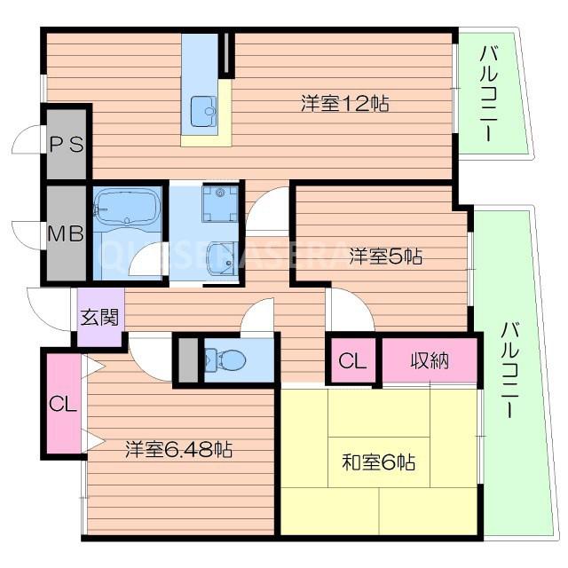 フレアコート京橋(3LDK/7階)の間取り写真