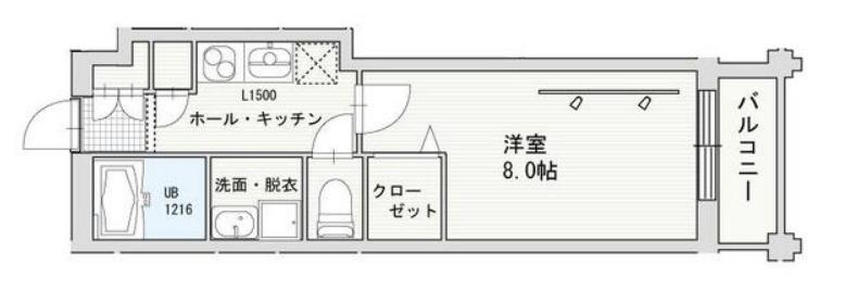 URBAN TERRACE ABENO(1K/2階)の間取り写真