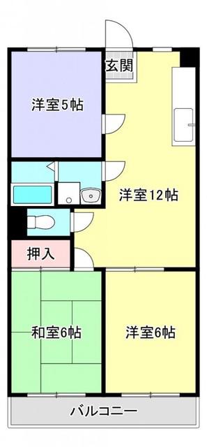 オークスマンション北野(3LDK/2階)の間取り写真